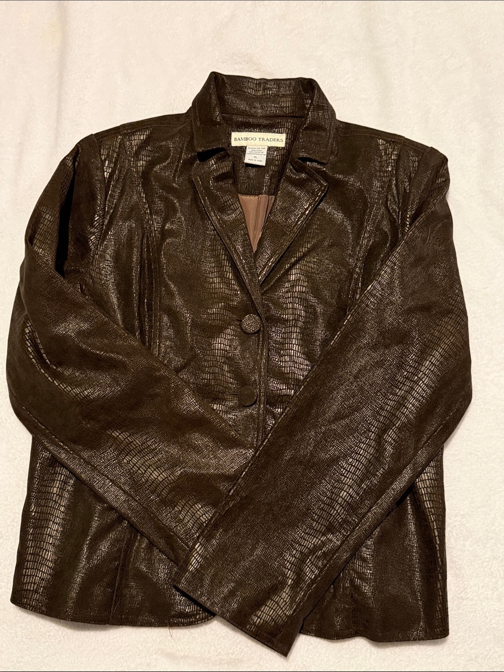 Bamboo Traders Dark Brown Textured Blazer